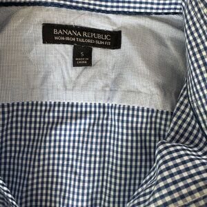 Banana Republic Blue Casual Button Down Shirt Non-Iron Tailored Slim Fit